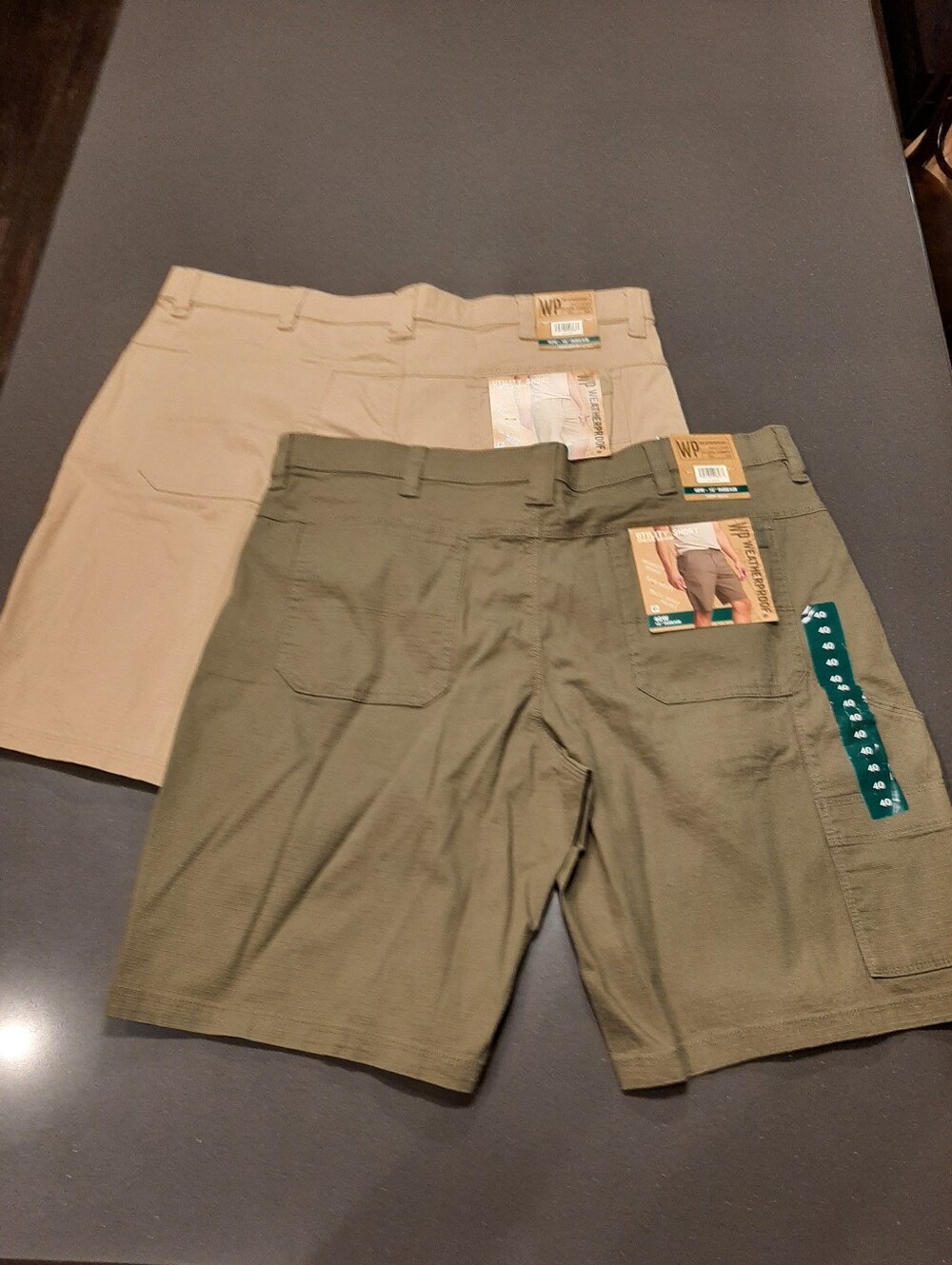 Weatherproof Men's Utility Shorts 40W 10" Inseam Khaki Olive NWT Lot Of 2